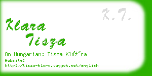 klara tisza business card